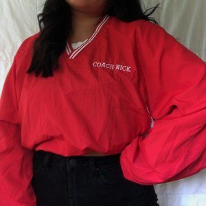 Red Varsity Windbreaker